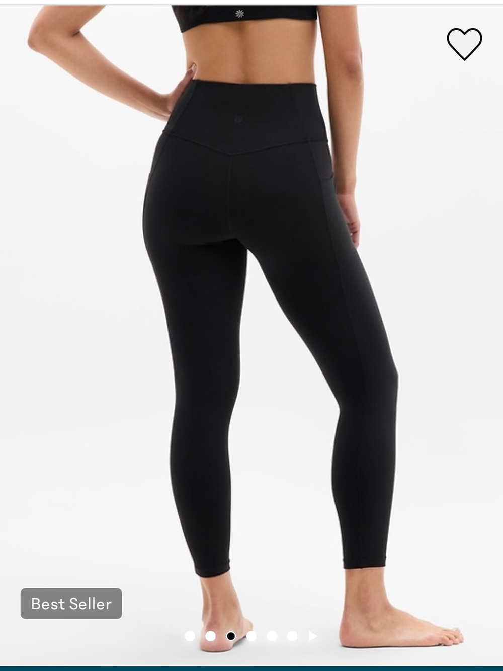 Athleta Black salutation stash 7/8 tight XS